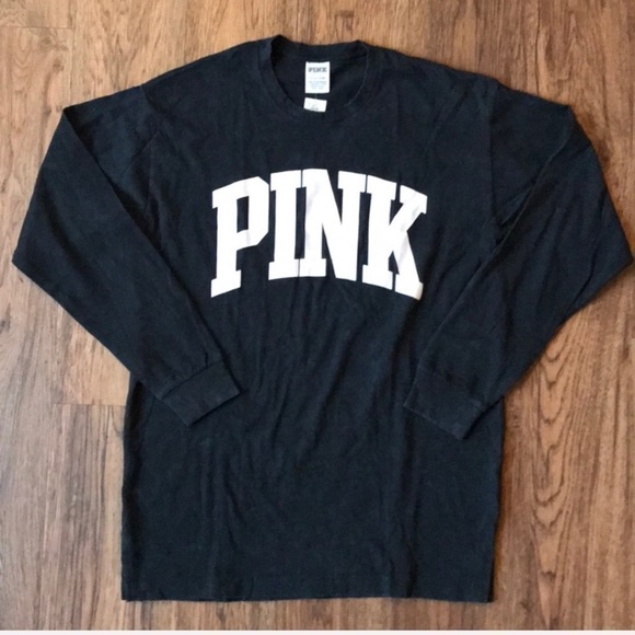 VS PINK Long Sleeve Tee - Black - Picture 1 of 4